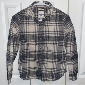 Heavy Plaid Cotton Button-Up Shirt